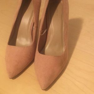 Pink suede heels, size 9